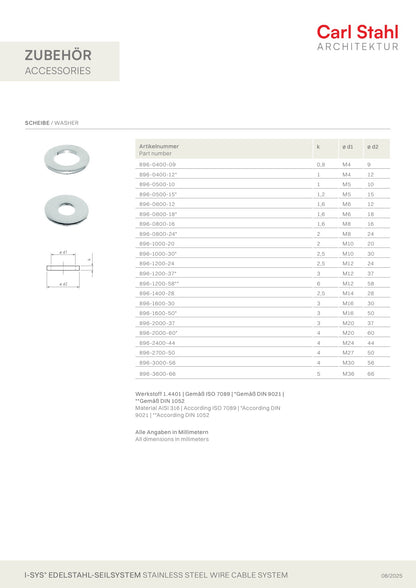 Carl Stahl Washer ISO 7089 896