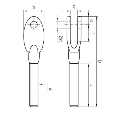 Carl Stahl CS-Fork with external thread 945
