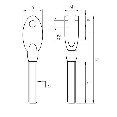 Carl Stahl CS-Fork with external thread 945
