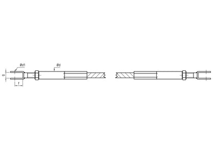 Carl Stahl I-SYS Stainless steel rope with both sides fork IK300