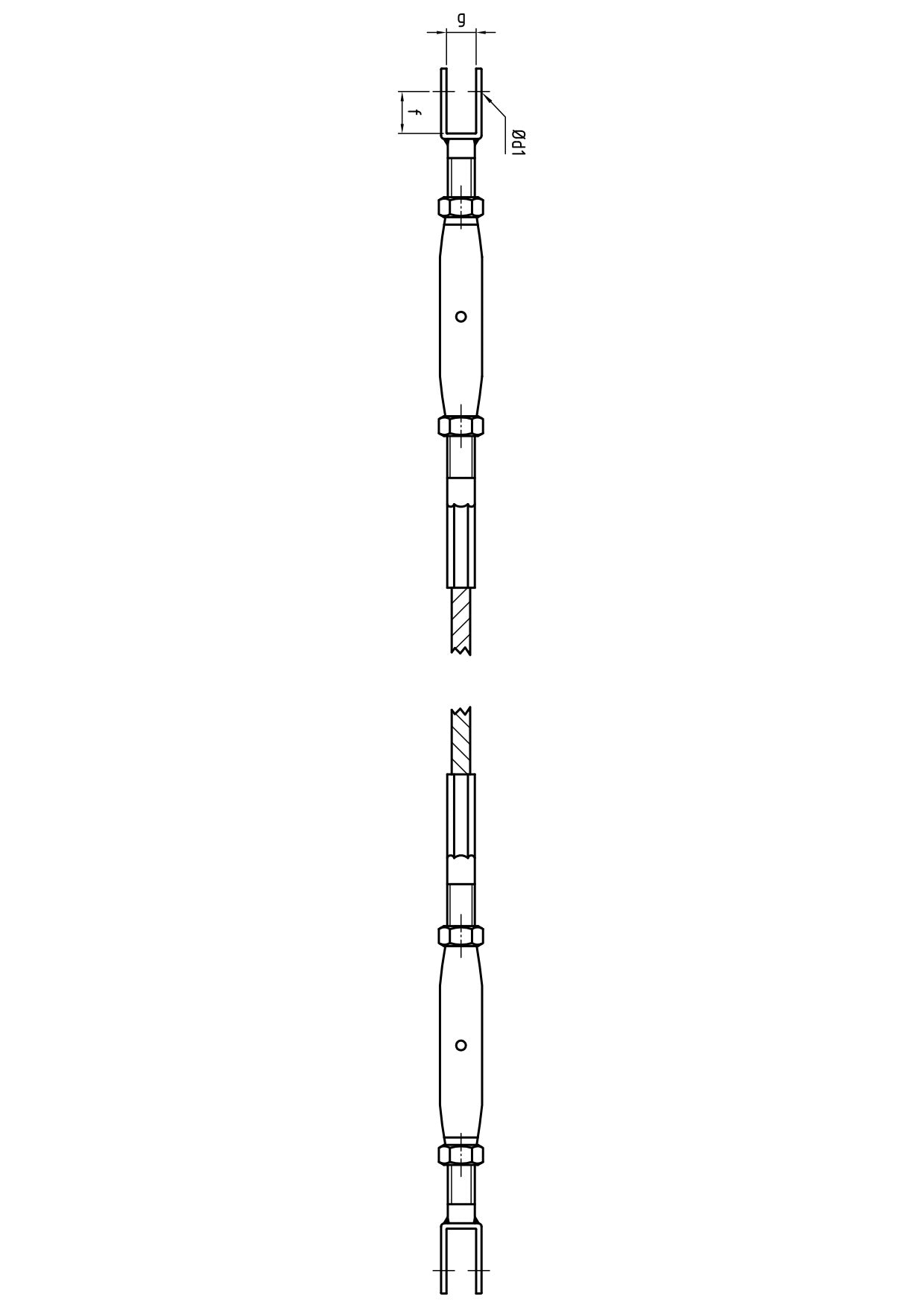 Carl Stahl I-SYS Stainless steel wire rope with both sides turnbuckle with fork IK320