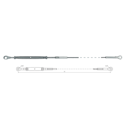 Carl Stahl I-SYS Stainless steel wire rope with one side turnbuckle IK410