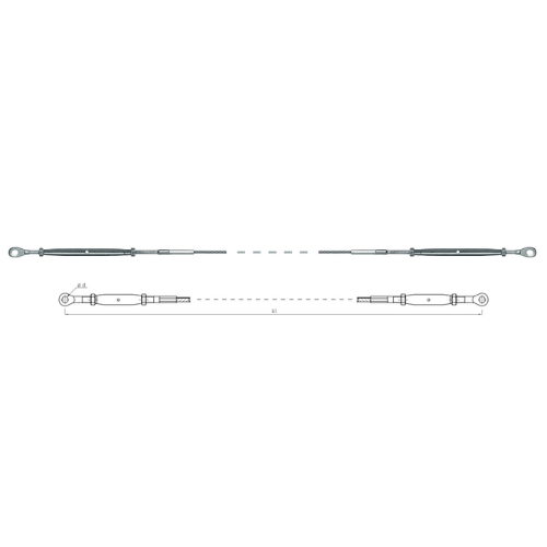 Carl Stahl I-SYS Stainless steel wire rope with both sides turnbuckle IK420