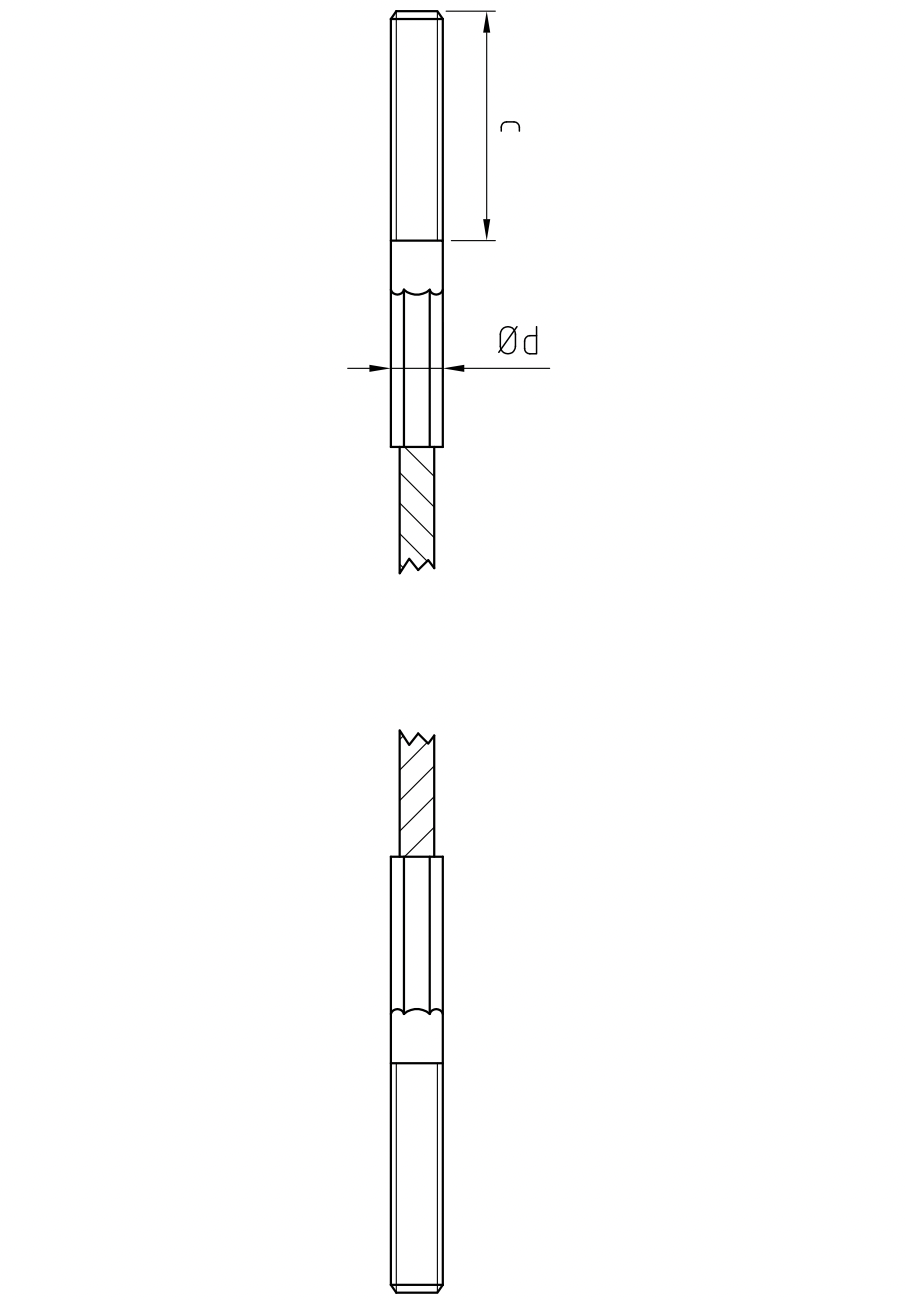 Carl Stahl I-SYS stainless steel Carl Stahl, Both sides RH thread M6x30, rope Ø3