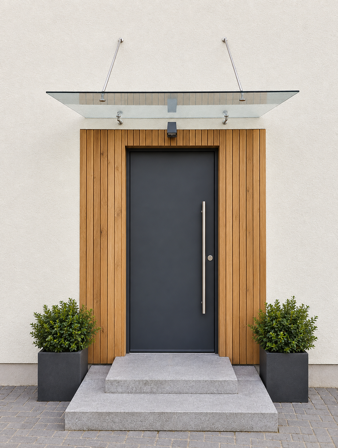 Pauli + Sohn glass canopy over door aluminum profile