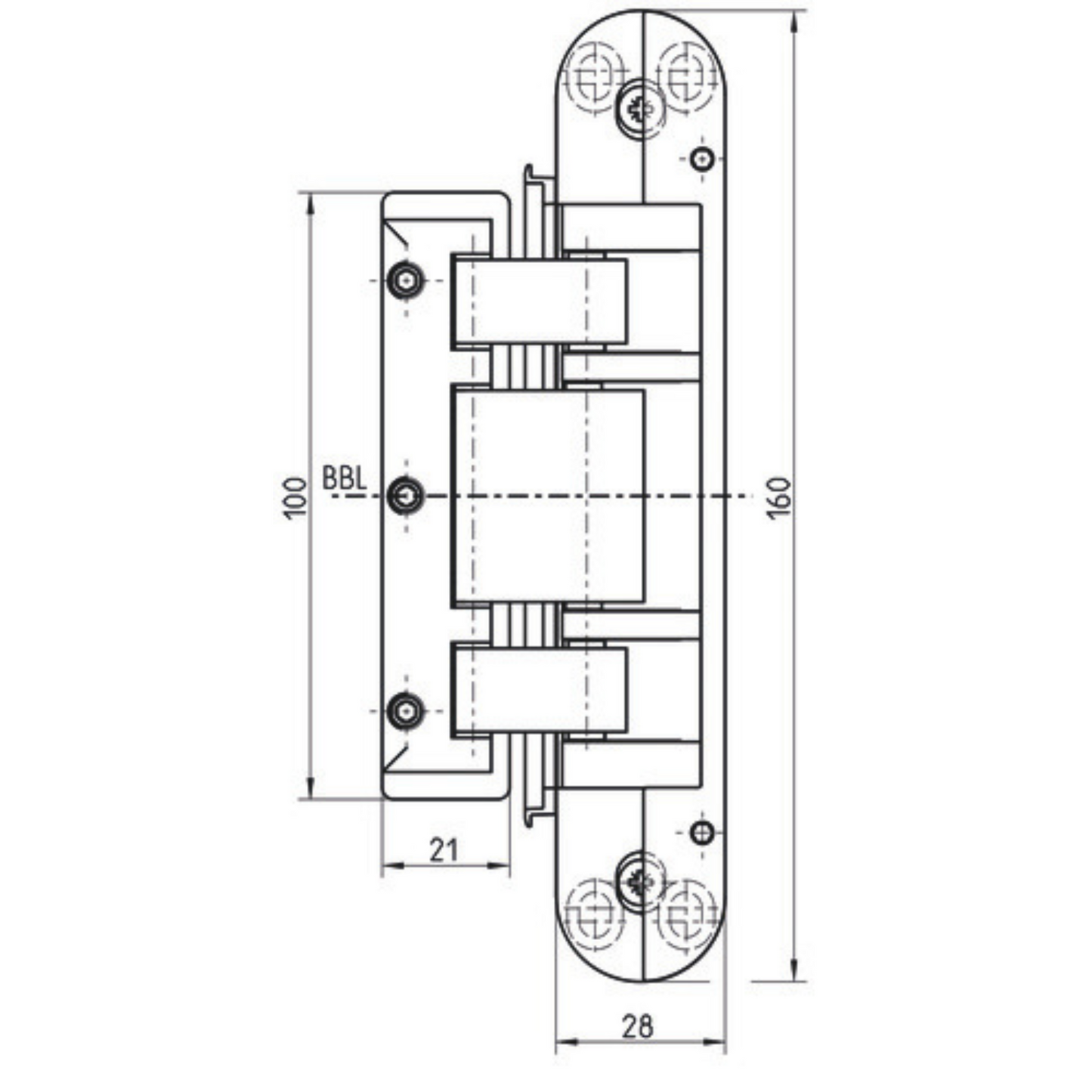 SIMONSWERK vyris stiklo durims TECTUS TEG 310 2D 60